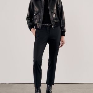 Nili Lotan Black Wool Crop Trouser Pants